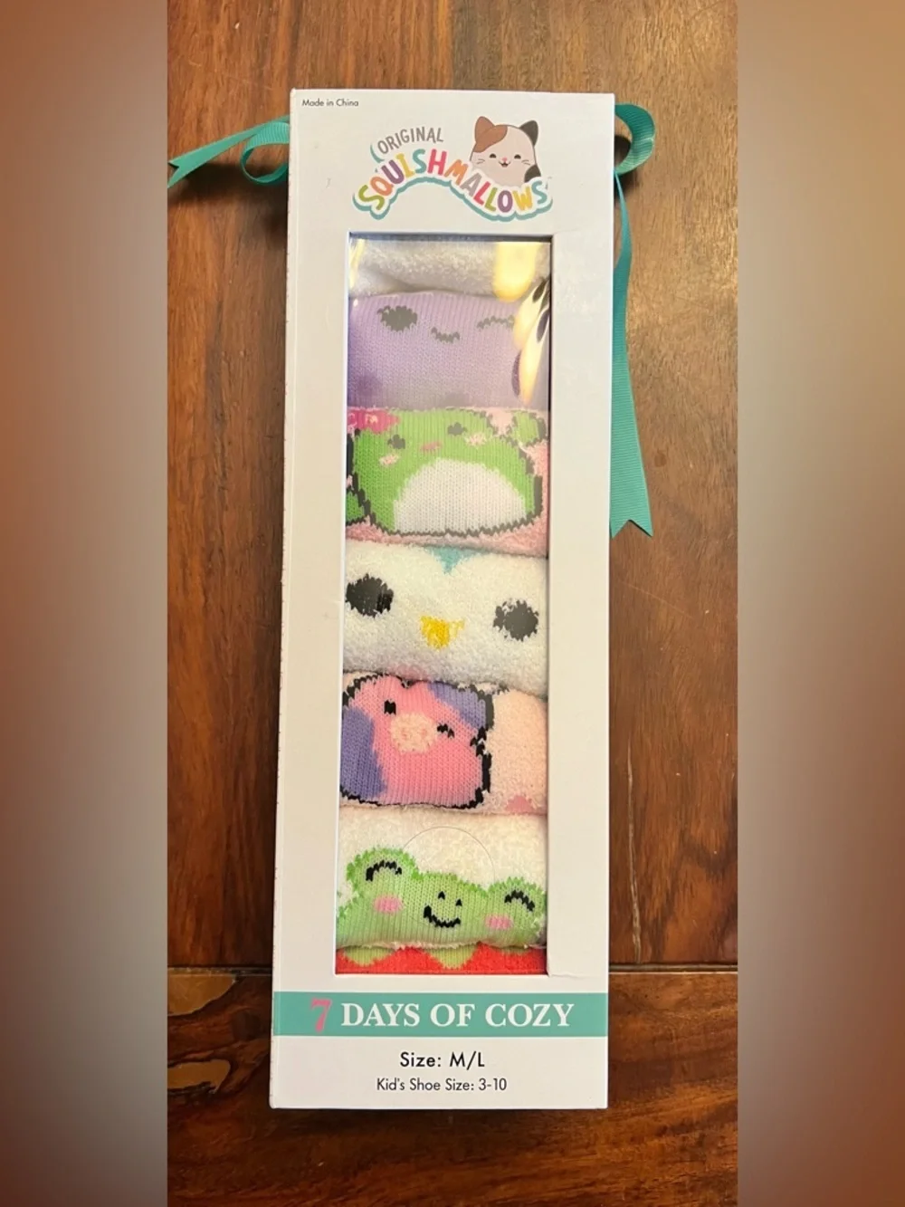 Squishmallows Pastel Animal Crew Socks - Green, Purple, White, Pink